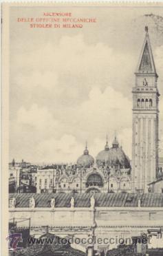 Postais: Milano. Ascensore delle Officine Meccaniche. Franqueado y fechado en 1912.
