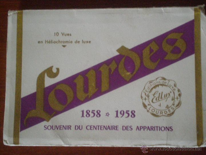 Postales: 10 TARJETAS POSTALES DE LOURDES EN HELIOCHROMIE DE LUXE. 1958 CENTENARIO DE LAS APARICIONES