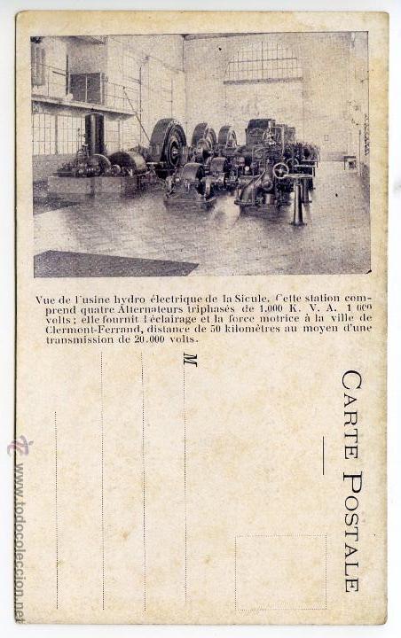 Postcards: Planta Hidroel&eacute;ctrica de La Sicule, Clermont-Ferrand. Material Westinghouse
