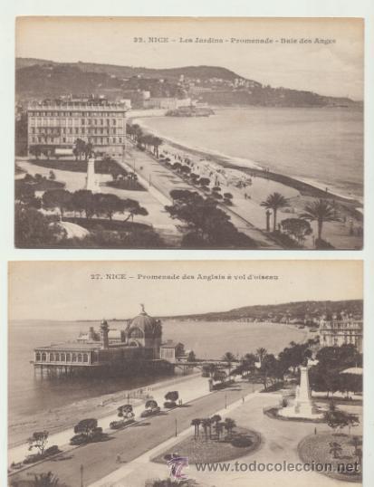 Cartes Postales: Nice.- Promenade. Lote de 2 postales.