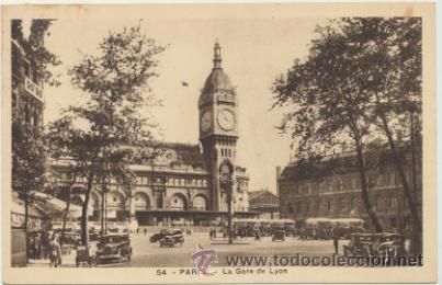Cartes Postales: Paris.- La Gare de Lyon. Fechado en 1919.