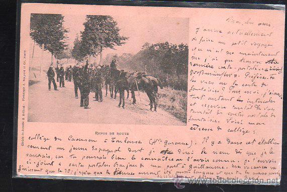Postales: TARJETA POSTAL. REPOS DE ROUTE. JUMELLE H.BELLIENI.