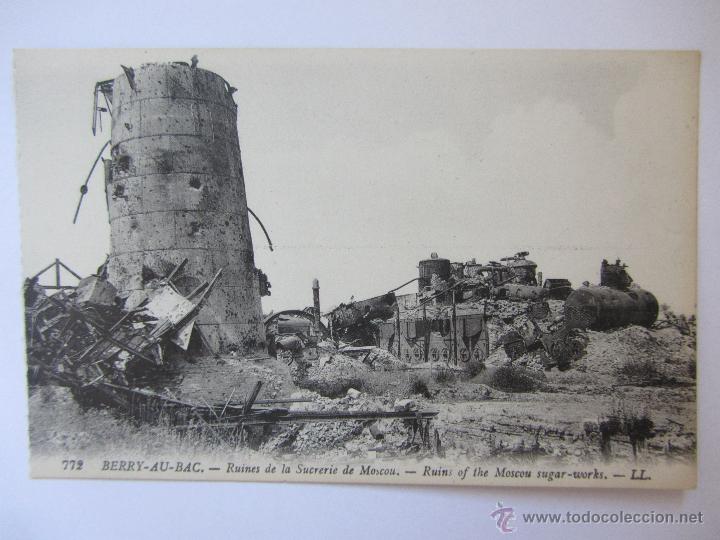 Postais: Francia Antigua Postal de Berry- Au- Bac. Ruines de la Sucrerie de Moscou.  Imp. Levy Fils et Cie