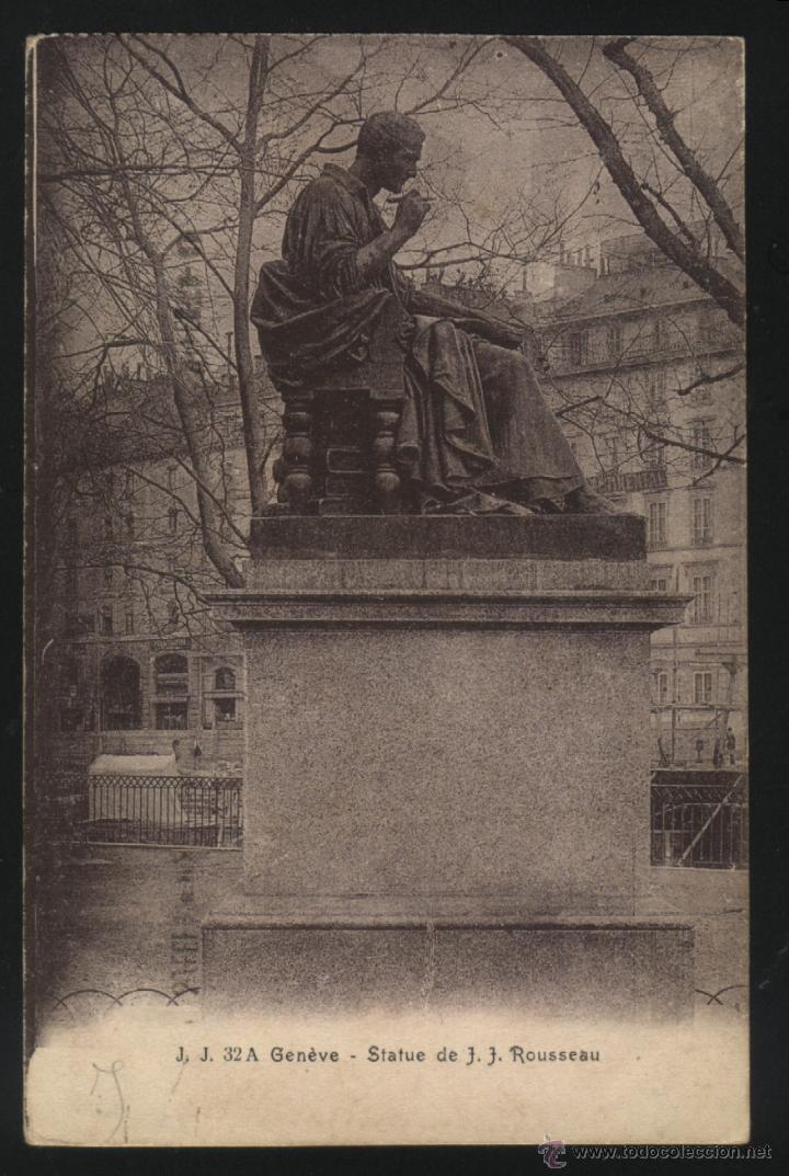 Postales: A-0484- ITALIA. GENEVE. STATUE DE ROUSSEAU