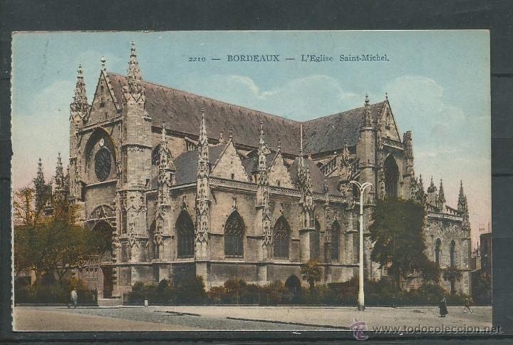 Postales: POSTAL ANTIGUA COLOREADA DE FRANCIA -BURDEOS - LA IGLESIA DE SAN MIGUEL SIN CIRCULAR A&Ntilde;OS 40