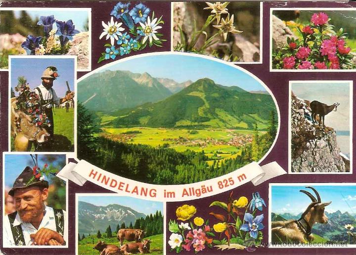 Postcards: HINDELANG IM ALLG&Auml;U (ALEMANIA) - DIVERSOS ASPECTOS - ED. A. TANNER N&ordm; 4971C - CIRCULADA