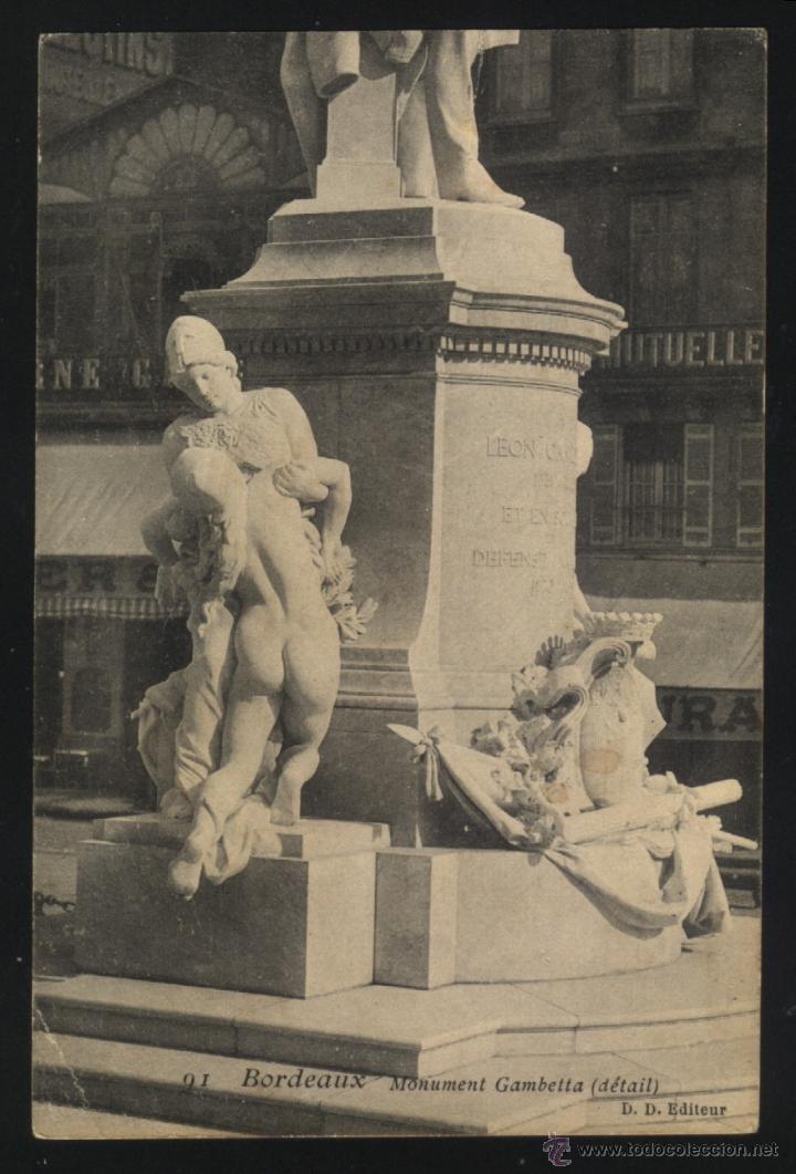 Postales: A-0845- BORDEAUX. MONUMENT GAMBETTA - Foto 1
