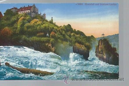 Postkarten: TARJETA POSTAL SUIZA, 3484 RHEINFALL UND SCHLOSS LAUFEN, EDITION PHOTOGLOB ZURICH