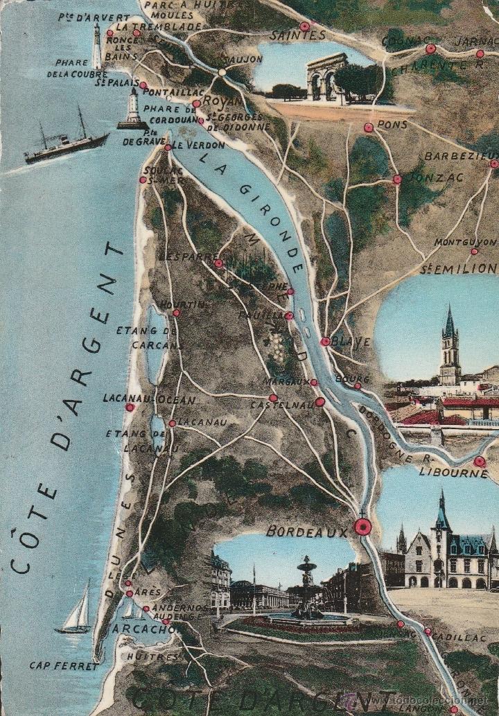 Postkarten: N&ordm; 17138 POSTAL MAPA COTE D&acute;ARGENT FRANCIA
