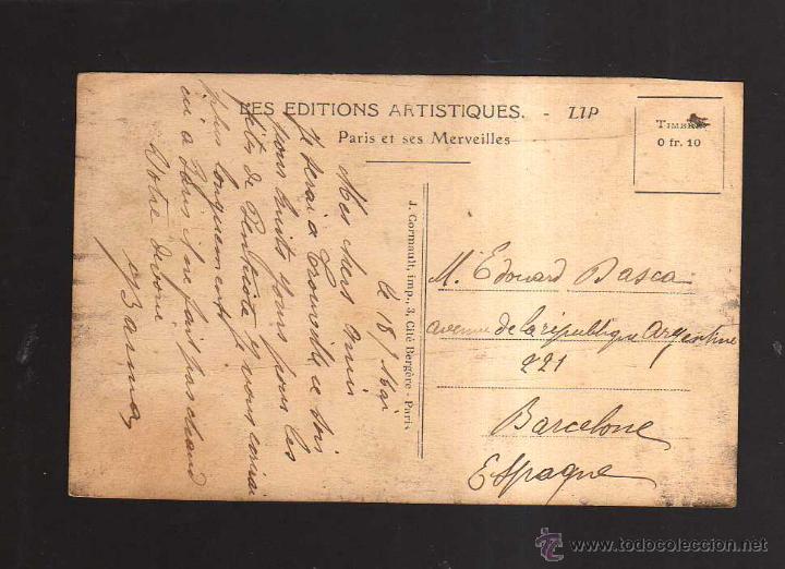 Postales: Antigua postal de Paris. Circulada - Foto 2