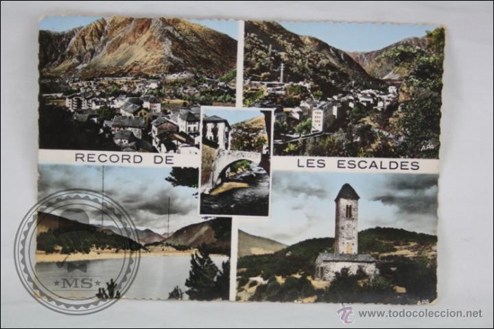 Postales: Postal Fotogr&aacute;fica Coloreada - 5. Valls d'Andorra. Record Les Escaldes - Circulada, 1957