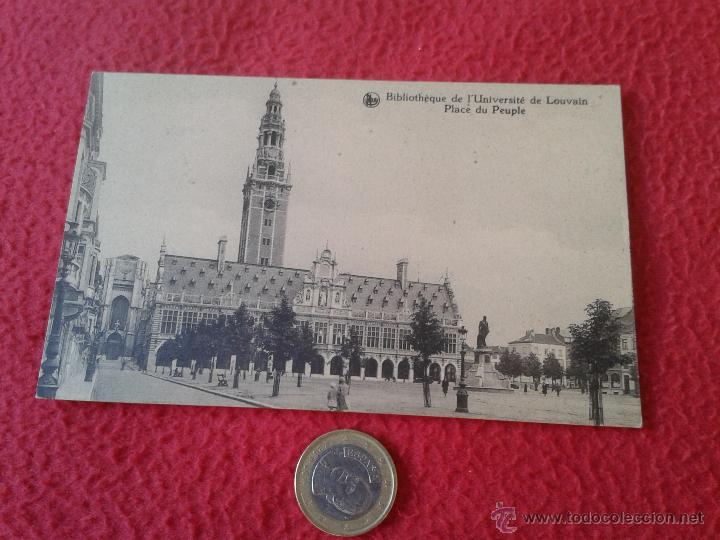 Postcards: ANTIGUA POSTAL ERN. THILL. BIBLIOTHEQUE DE L'UNIVERSITE DE LOUVAIN LOVAINA PLACE DU PEUPLE. BELGICA