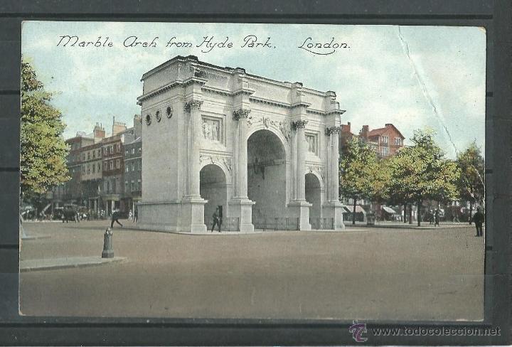 Cartoline: POSTAL ANTIGUA COLOREADA DE LONDRES - MARBLE  AREH FROM HYDE  PARK - SIN CIRCULAR