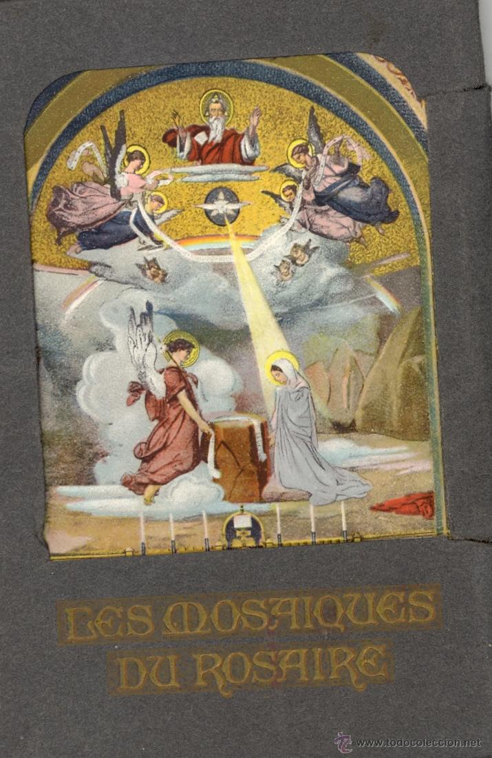 Postales: Antiguo album de 15 postales de Lourdes les Mosaiques du Rosaire de LL Paris
