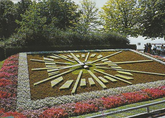 Postales: LAUSANNE, RELOJ DE FLORES - Foto 1