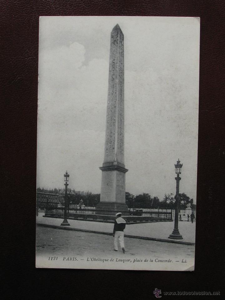 Cartes Postales: FRANCE , PARIS . TARJETA POSTAL ANTIGUA L&acute;OBELISQUE DE LOUQSOR , PLACE DE LA CONCORDE