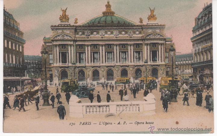 Postales: 2 Postales de Paris: Arco del Triunfo y La Opera - Foto 1