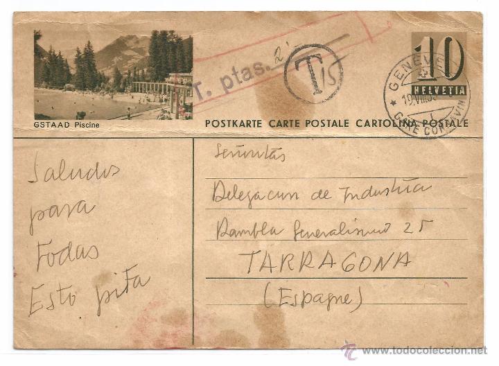 Postales: GSTAAD .- PISCINE .- ENTERO POSTAL