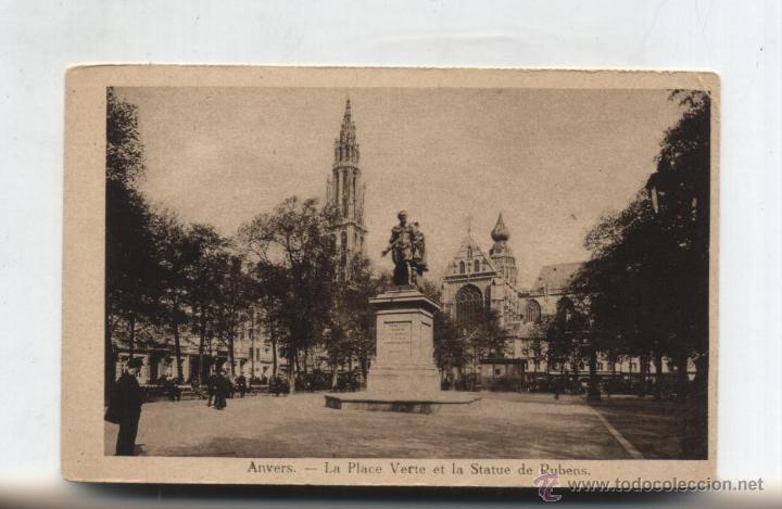 Postales: Anvers.- La Place Verte et La statue de Rubens. - Foto 1