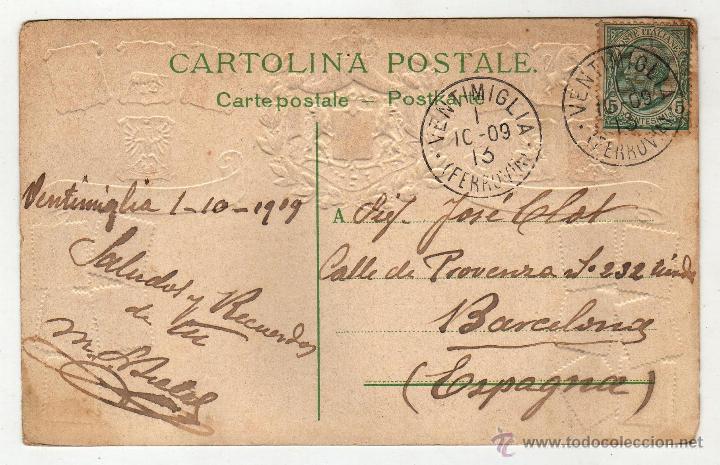Postales: VENTIMIGLIA 1909 CON SELLO - Foto 2