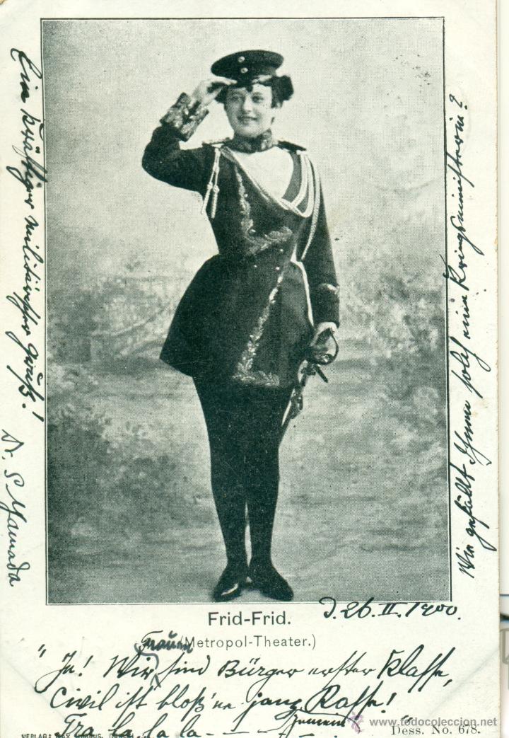 Cartoline: FRID-FRID. ARTISTA DE VARIET&Eacute;S. CIRCULADA EN 1900.