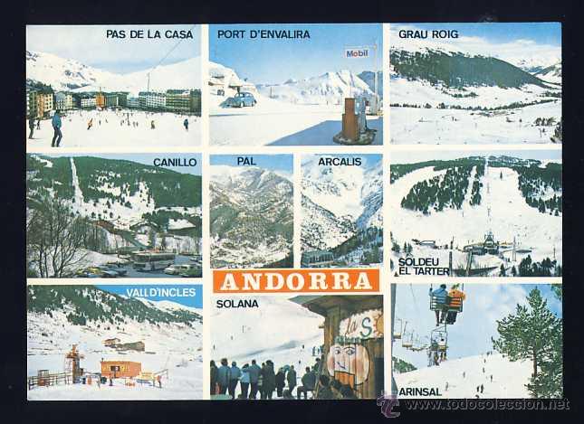 Postales: Postal d' ANDORRA: 4 vistes, esqui (Campa&ntilde;a AN 2897)