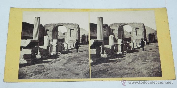 Cartes Postales: FOTOGRAFIA ESTEREOSCOPICA DE POMPEYA, EL ARCO DEL TRIUNFO, ITALIA, MIDE 18 X 8,5 CMS.