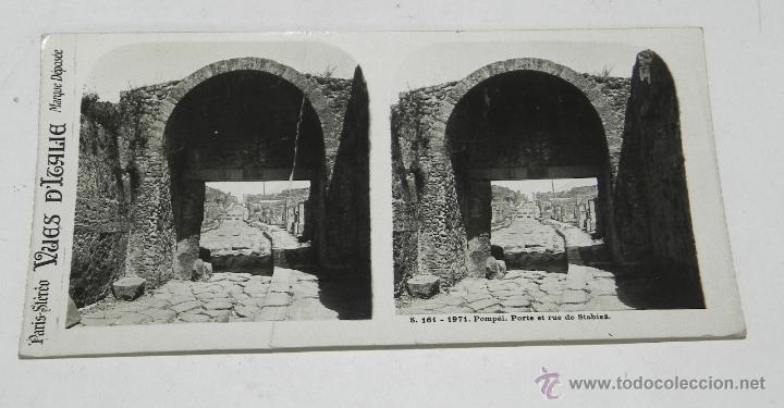 Cartoline: FOTOGRAFIA ESTEREOSCOPICA DE POMPEYA, POMPEI, ITALIA, MIDE 17 X 8,5 CMS, CON FUERTE DOBLEZ.
