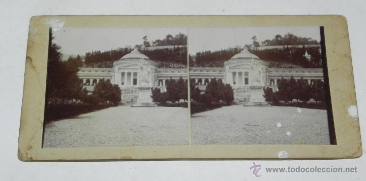 Postais: FOTOGRAFIA ESTEREOSCOPICA DE GENOVA, ROTONDA CENTRAL DEL CEMENTERIO, MIDE 17,5 X 8,5 CMS.