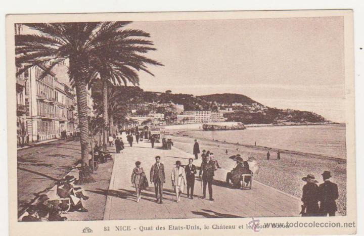 Postales: Nice.- Quai des Etats-Unis, Le Ch&acirc;teau et le Mont Boron.