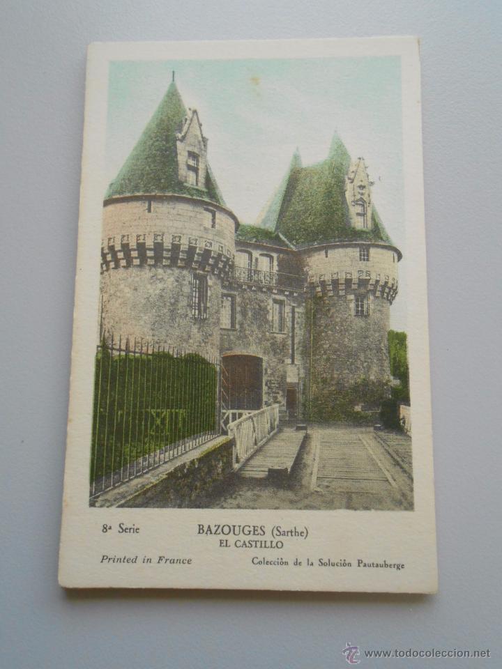 Postales: POSTAL COLECCION DE LA SOLUCION PAUTAUBERGE 8&ordf; SERIE. BAZOUGES. SARTHE. EL CASTILLO. TDKP5 - Foto 1