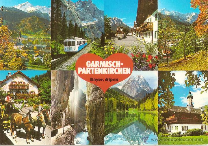 Postkarten: GARMISCH-PARTENKIRCHEN, BAYERN (ALEMANIA), DIVERSOS ASPECTOS - HUBER N&ordm; 6019 - SIN CIRCULAR