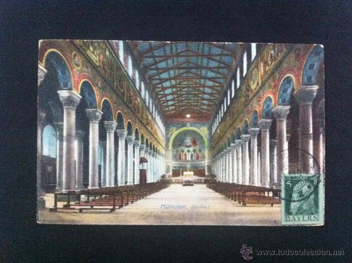Postales: MUNCHEN BASILIKA CIRCULADA A MADRID 1911 - Foto 1