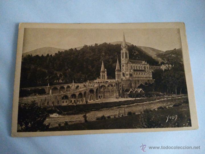 Postais: Postal antigua de la Basilica de Lourdes