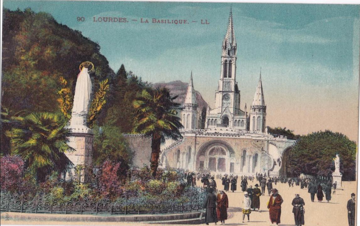 Postales: P- 3473. POSTAL DE LOURDES. LA BASILIQUE. N&ordm; 90. LL. - Foto 1