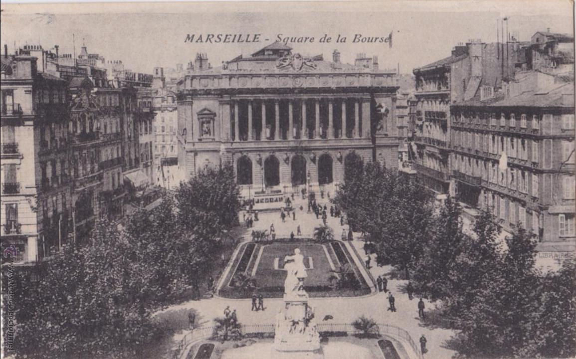Postales: P- 3539. POSTAL MARSEILLE. SQUARE DE LA BOURSE. - Foto 1