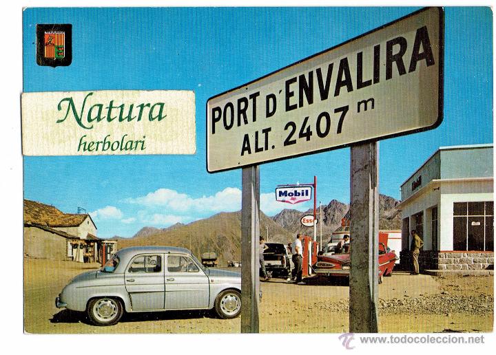 Postales: Postal Valls d'Andorra. Port d'Envalira. Fra Miquel. Renault Gordini