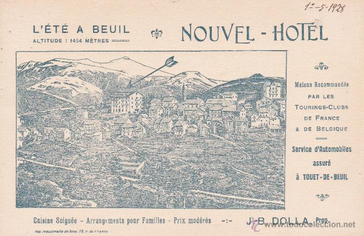 Postales: L'&Eacute;T&Euml; A BEUIL NOUVEL HOTEL 1928