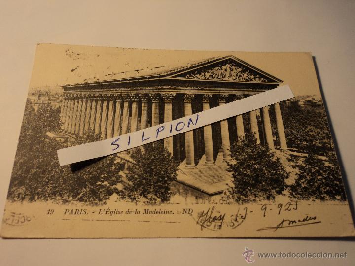 Postkarten: postal de l&acute;eglise de la madeleine paris circulada a&ntilde;o 1923