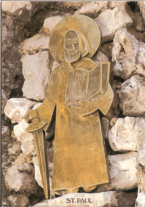 Postkarten: SAINT-PAUL-DE-VENCE, PROVENZA (FRANCIA), ESTATUA DE BRONZE - ART CONTACT - SIN CIRCULAR