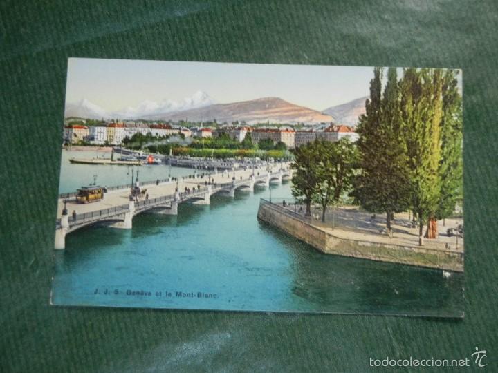 Postais: SUIZA - GINEBRA -GENEVE ET LE MONT-BLANC - JULLIEN FRERES NUM.5 -A&Ntilde;OS 1910 NO ESCRITA, NO CIRCULADA