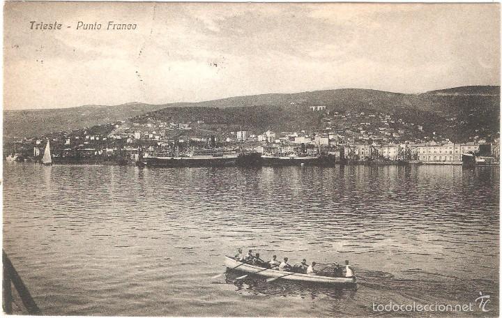 Postales: Italia Trieste Punto franco 1923