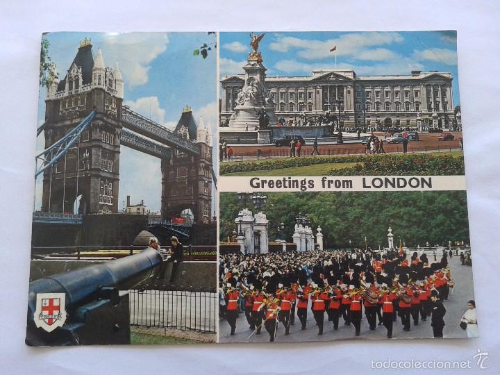 Postais: POSTAL -- GREETINGS FROM LONDON -- MEDIDAS : 22,5 X 16 -- CIRCULADA --