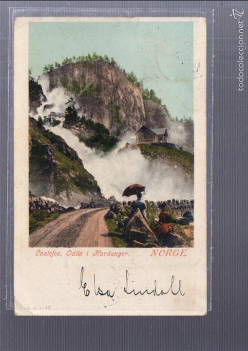 Postkarten: TARJETA POSTAL DE NORUEGA - LAATEFOS, ODDE I HARDANGER. G.K.A. 42