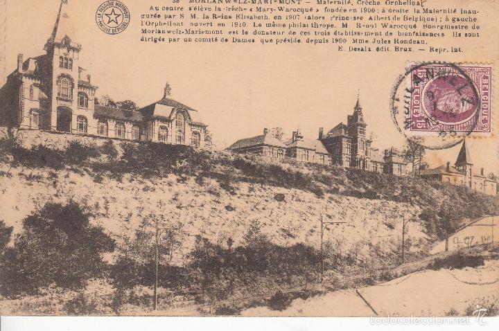Postkarten: CIRCULADA A ESPA&Ntilde;A EN 1925. MORLANWELZ. MATERNIDAD Y ORFELINATO.