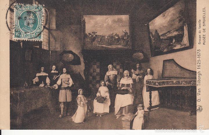 Postkarten: CIRCULADA A ESPA&Ntilde;A EN 1926. MUSEO DE BRUSELAS.VAN TILBORGH, GRUPO DE FAMILIA.