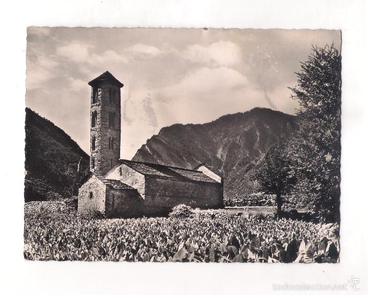 Postcards: POSTAL DE FORMATO GRANDE VALLS D'ANDORRA STA COLOMA -ESGLESIA ROMANA ,PLANTACCIO DE TABAC .