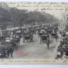 Postales: P-5975. PARIS. RETOUR DE COURSES. AVENUE DU BOIS DE BOULOGNE. AÑO 1903. CIRCULADA.. Lote 57863626