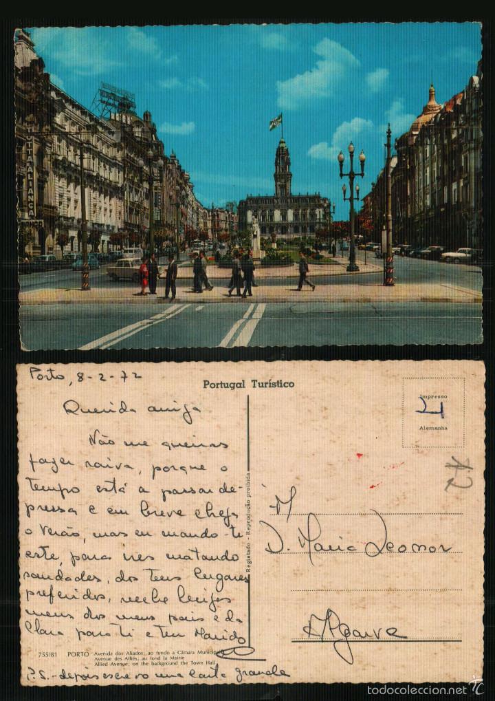 Cartoline: PORTO, AVENIDA DOS ALIADOS - PORTUGAL -  - Old postcard 1972