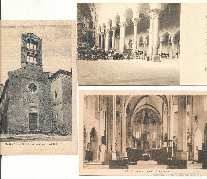 Postais: Todi.- La Cattedrale,Templo de S. Fortunato,Chiesa di S. Ilario. Uno fechado en 1907.